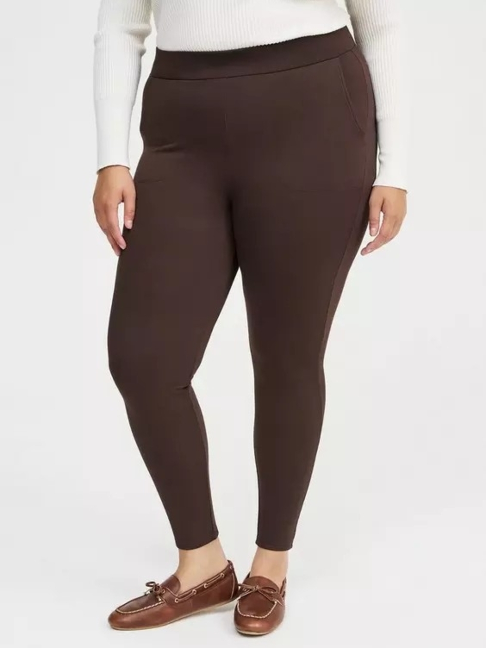 Torrid Full-Length Fleece-Lined Pocket Leggings Brown
